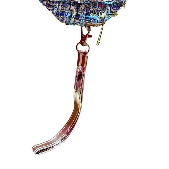 NWOT Tweed Clutch Wristlet Travel Accessories‎ Zip Closure - Picture 4 of 5